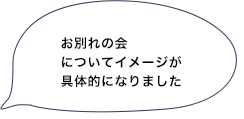 お別れの会についてイメージが具体的になりました